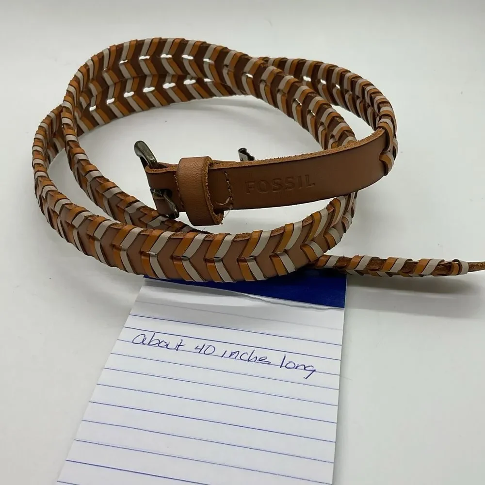 Fossil Tan Braided Belt